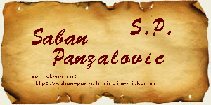 Šaban Panzalović vizit kartica